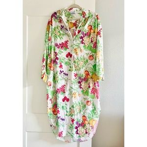 Vintage Fruit & Floral Print Tunic Dress